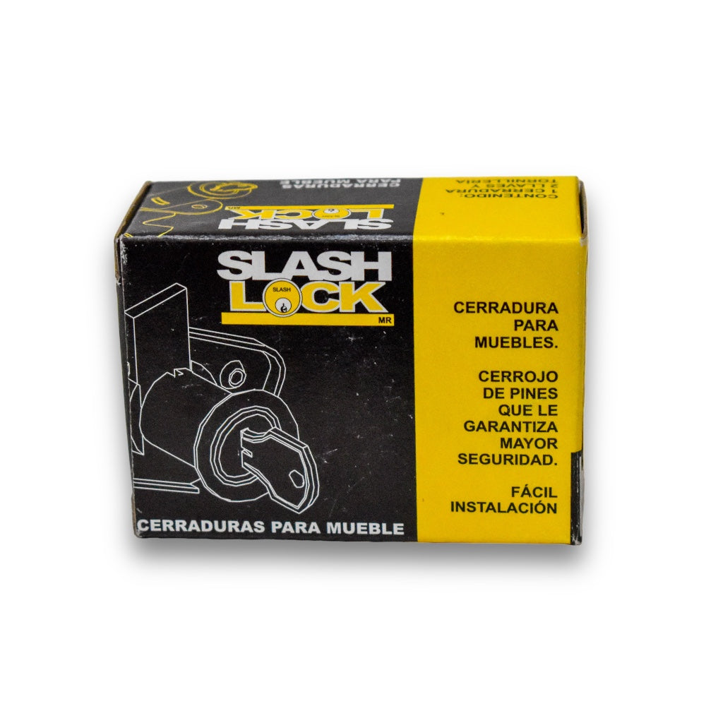 Cerradura para Mueble, acabado Niquelado y Latonado - Cuadrada Latonado