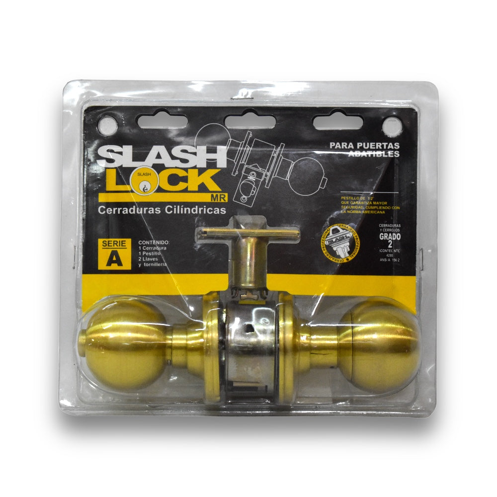 Cerradura Orbit para Puerta Recámara - Dorada Mate