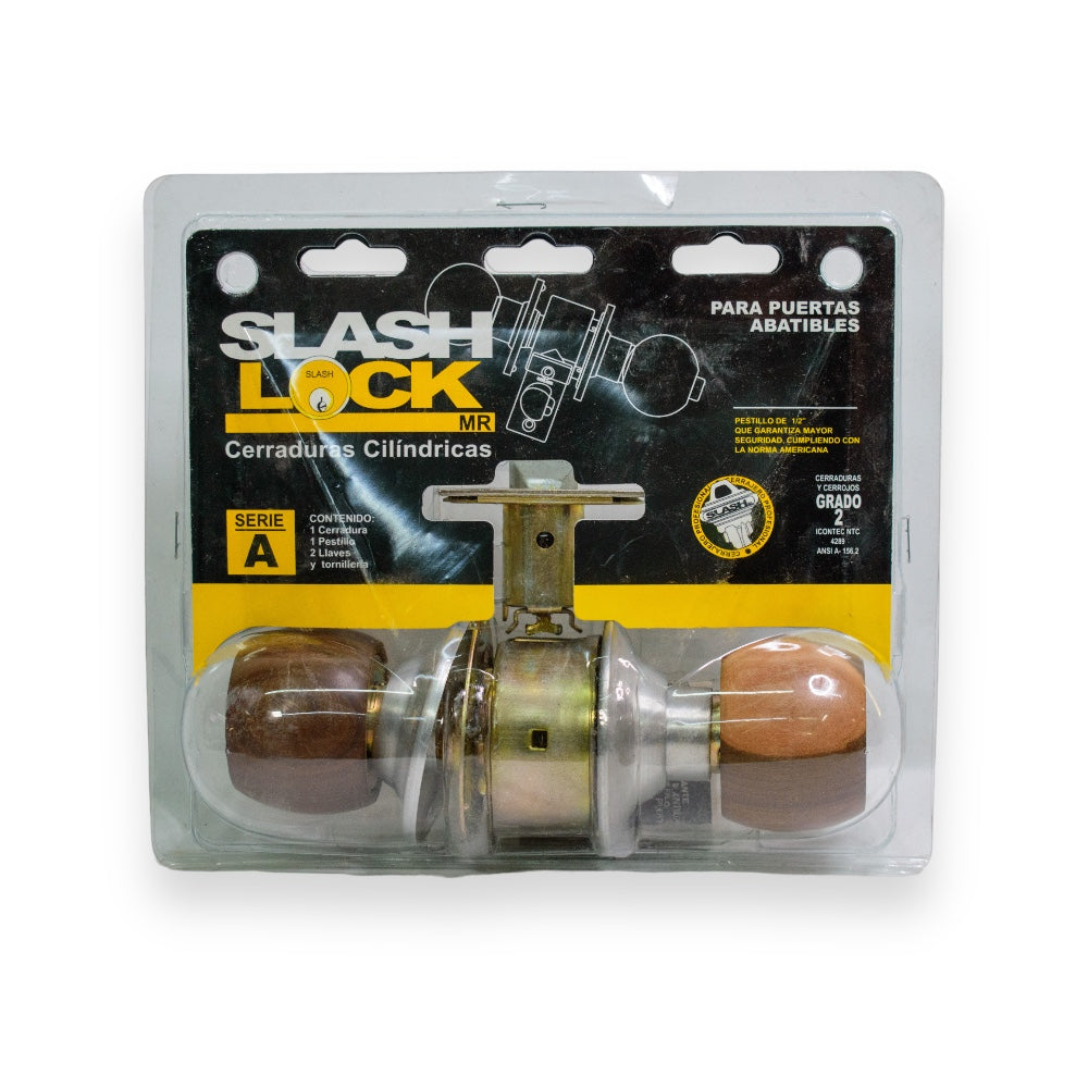 Cerradura de Pomo de Madera Bellwood para Baño, Recámara o Puerta Principal - Dorada p/Baño