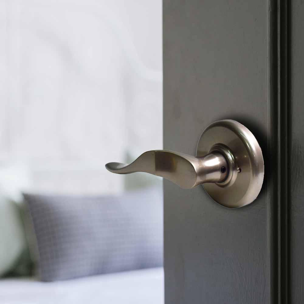 Cerradura de Manija Baño/Recamara Distintos Acabados - Baño - Cromo Mate