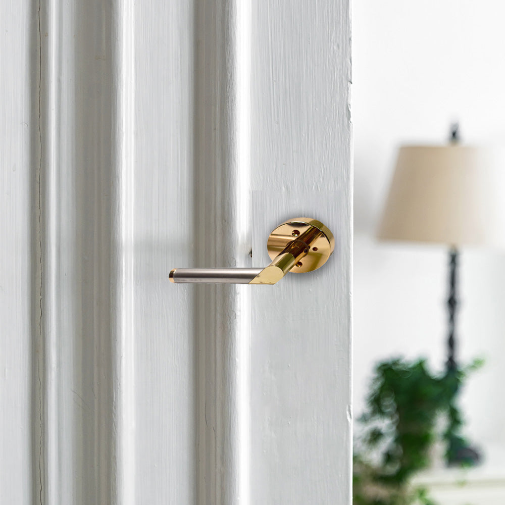 Cerradura de Manija para Baño Mod. Belaggio - Dorado Brillante