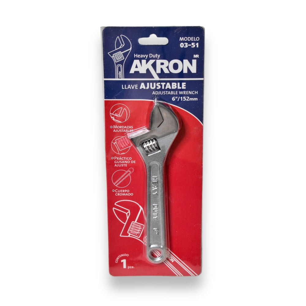 Llave Ajustable Cromada 6" y 12" - 6 pulgadas