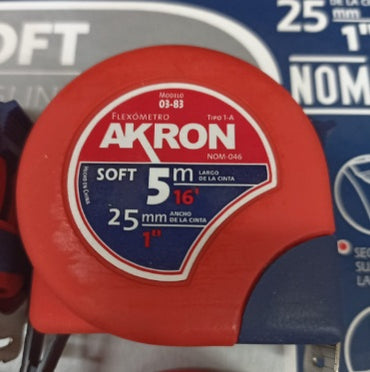 Flexómetro Akron 03-83SC | 5m. x 1" | Blister C/9 Piezas.