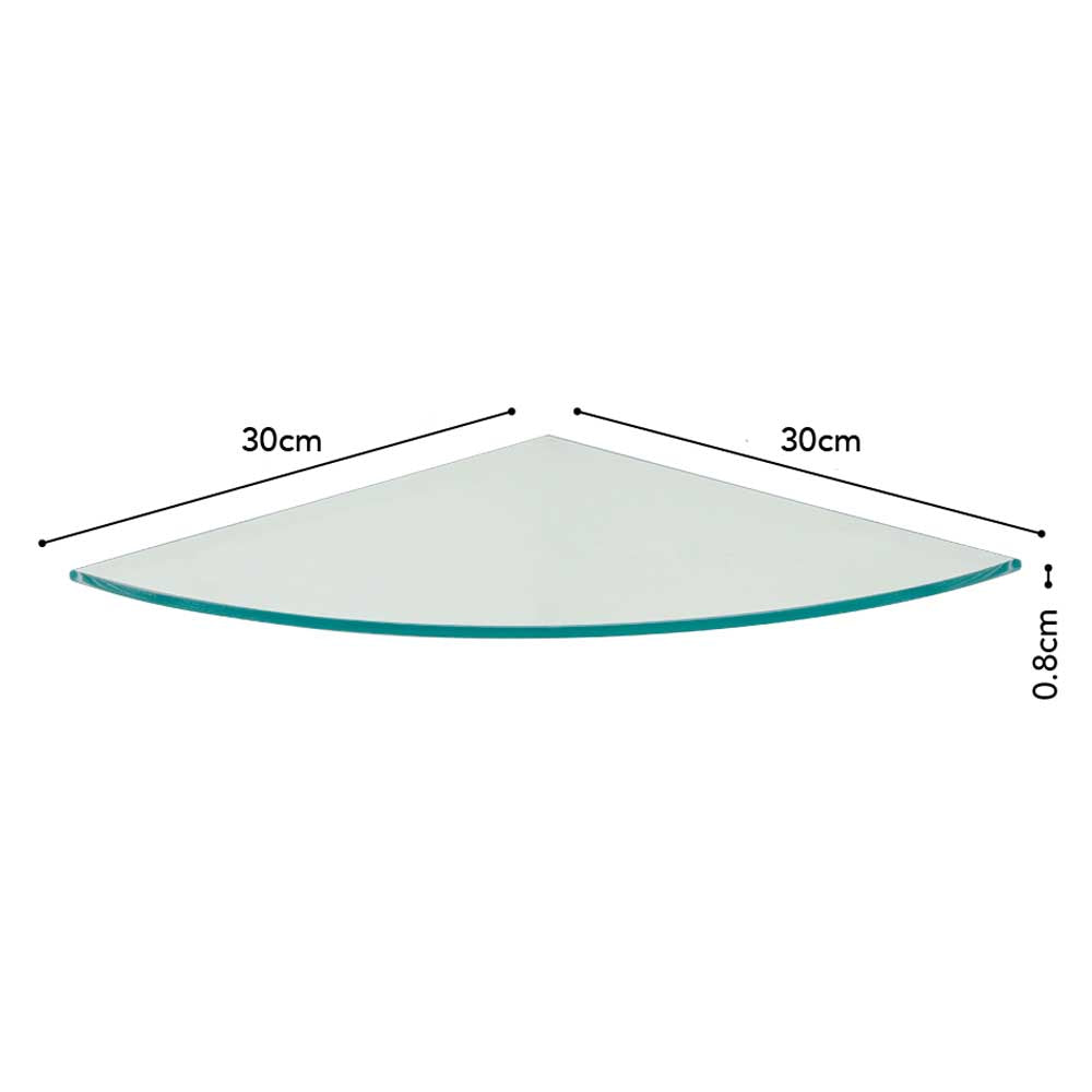 Repisa Esquinera de Vidrio Vetro Prat-k - 08x30x30