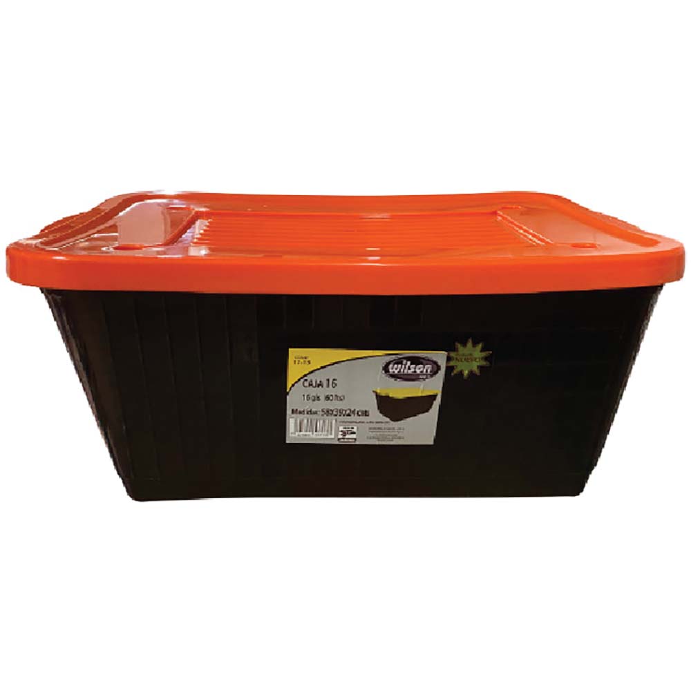 Caja 16 Galones Negra con Tapa