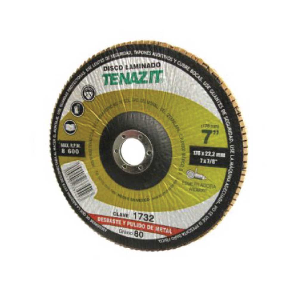 Disco Laminado de Desbaste para Metal - 178X22.2 #80 10D