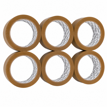 Cinta Adhesiva de 2" (48mm), 40m y 100m, Paquete de 6 pzs - Canela 2"x100mts