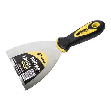 Espátula Robust de Acero Inoxidable Mango Negro Antiderrapante - 4"