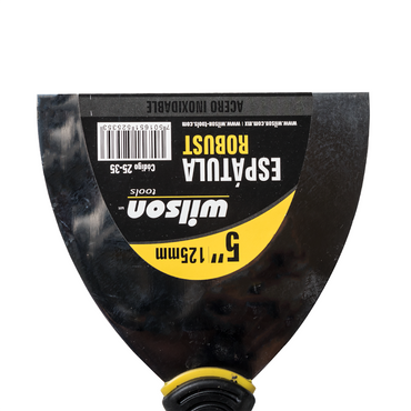 Espátula Robust de Acero Inoxidable Mango Negro Antiderrapante - 5"