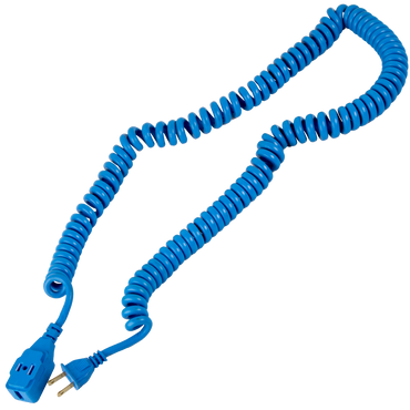 Extensión Eléctrica en Espiral Uso Doméstico de 3 y 6 mts - 6.1 Mts/Azul