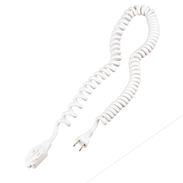 Extensión Eléctrica en Espiral Uso Doméstico de 3 y 6 mts - 3.6 Mts/Blanca