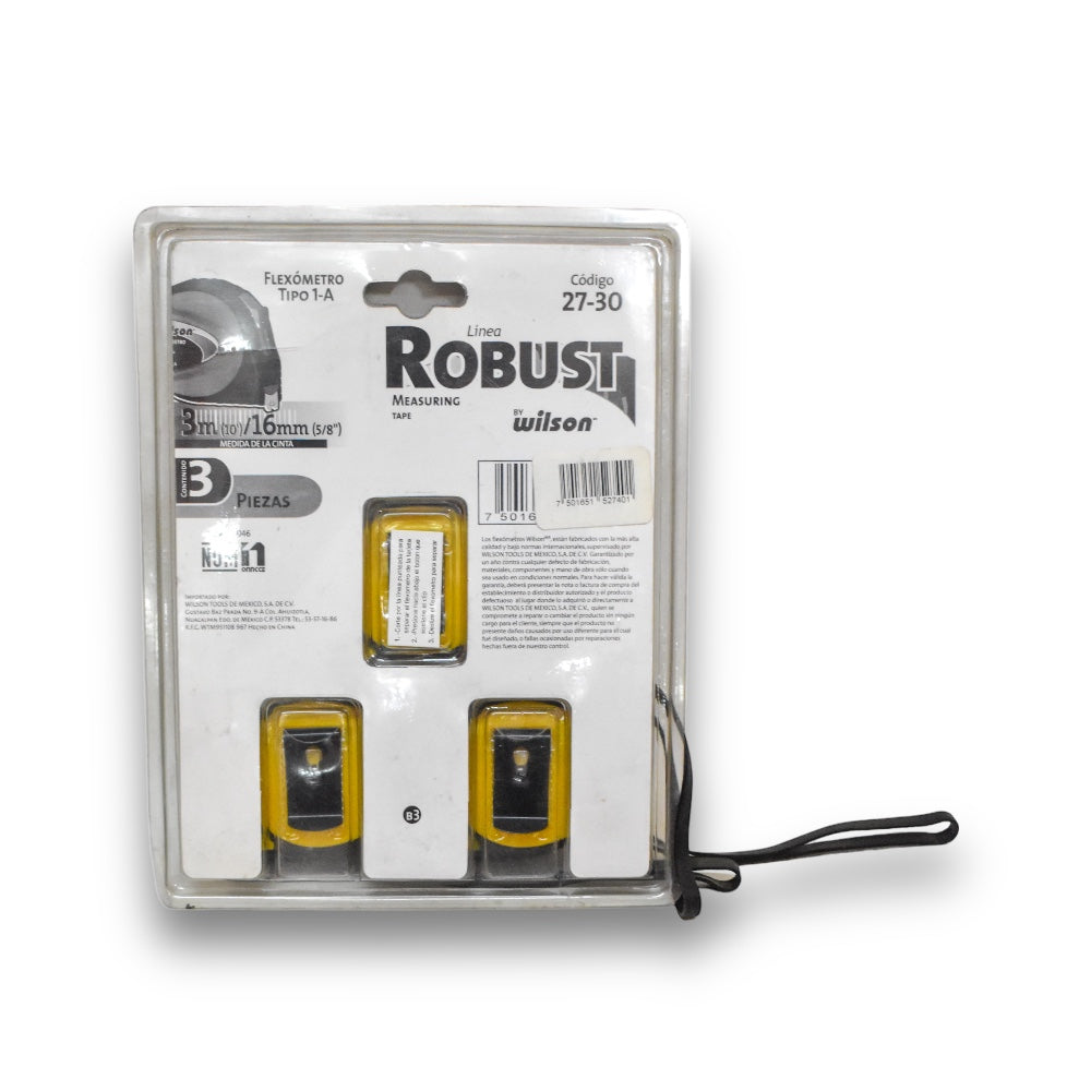 Flexometro Wilson 27-30B | Robust | 3m. | 5/8" | 3pzs.