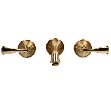 Mezcladora para Lavabo Montaje de Piso/Pared 8” Mod. Da Vinci - Satín y Oro de Pared