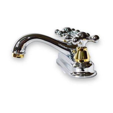 Mezcladora para Lavabo con Desagüe 4” Mod. Monet - Cromo/Oro