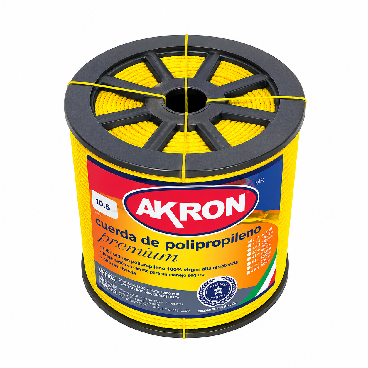 Cuerda de Polipropileno Premium Akron 44-55 | 100% Virgen | 4mm | 3/16"