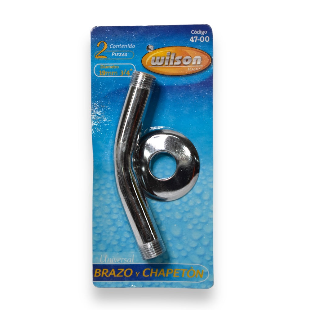 Brazo y Chapetón Cromado para Regadera