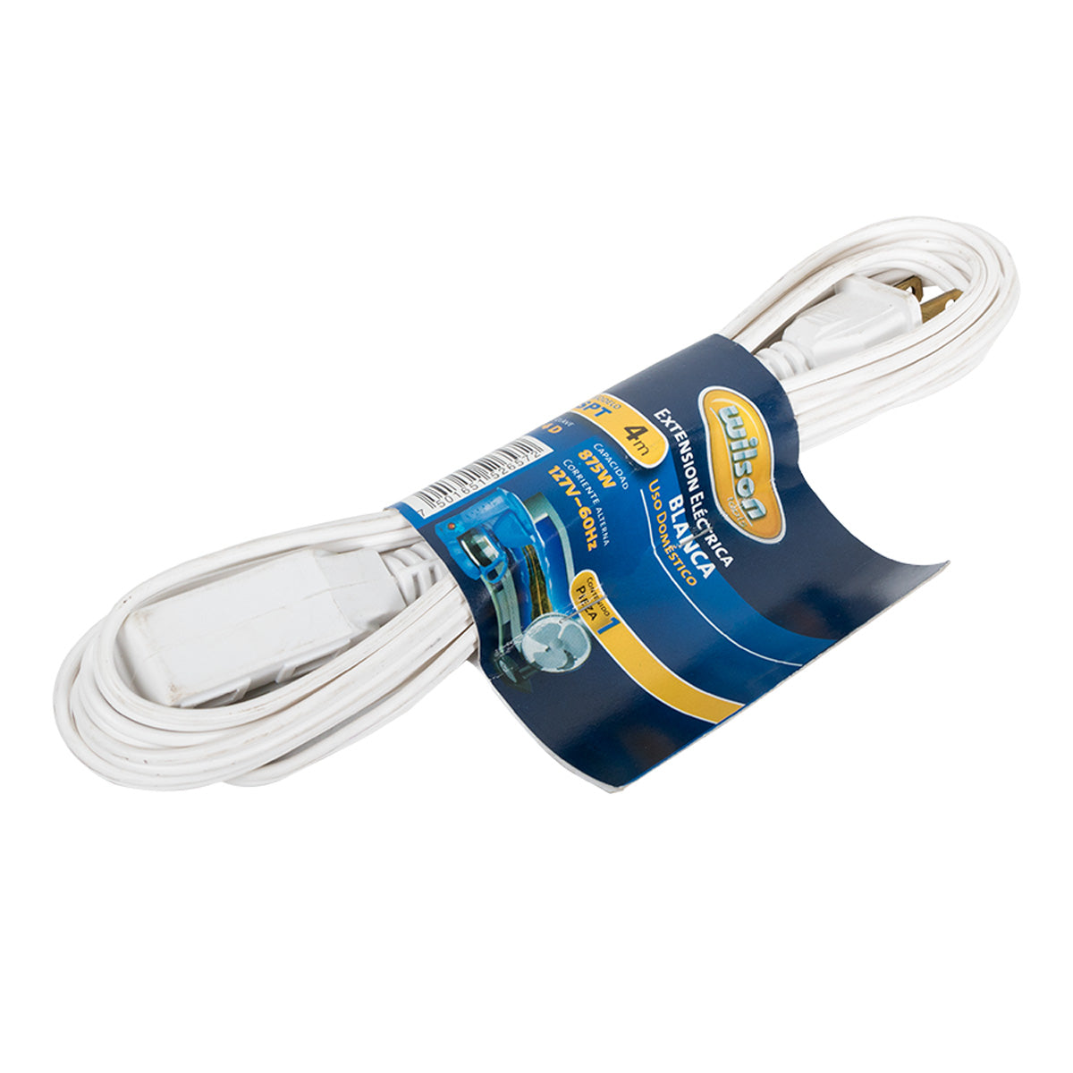 Extensión Eléctrica Uso Doméstico 1.5, 2, 4, 5, 6, 8 mts - 6mts/Blanca
