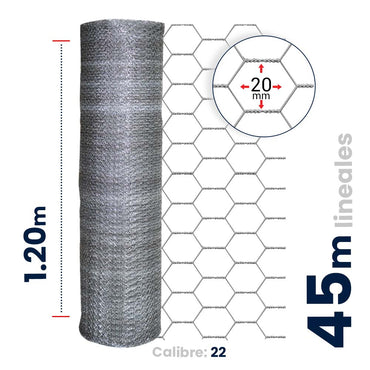 Malla Hexagonal Akron 60-03 | Alto 1.20m | Largo 45m | Abertura 20mm | Calibre 22