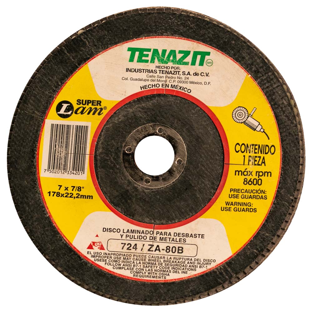 Disco Laminado de Pulimetales Tenazit - 178x22.2 #80 10D