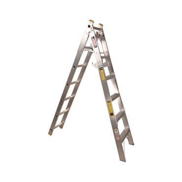 Escalera Convertible Akron 77-19 | De Aluminio | Tijera 1.99m | Extensión 3.30m | 13 Escalones | Uso Profesional | Tipo ll | Capacidad De Carga 175kg