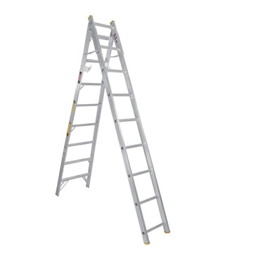 Escalera Convertible Akron 77-20 | De Aluminio | Tijera 2.61m | Extensión 4.25m | 17 Escalones | Uso Profesional | Tipo ll | Capacidad De Carga 175kg