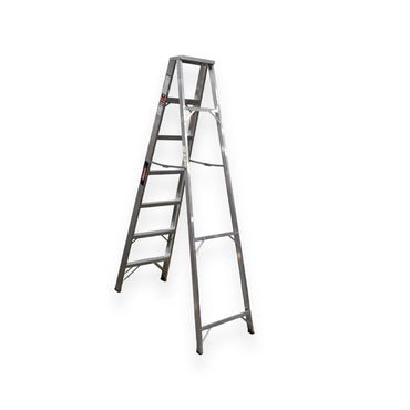 Escalera de Tijera Akron 77-79SP | De Aluminio | Altura 2.01m | 6 Peldaños | Uso Comercial (Tipo III)