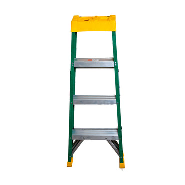 Escalera de Tijera Akron 77-87 | De Fibra de Vidrio | Altura 1.15m | 3 Peldaños | Uso Profesional (Tipo II)