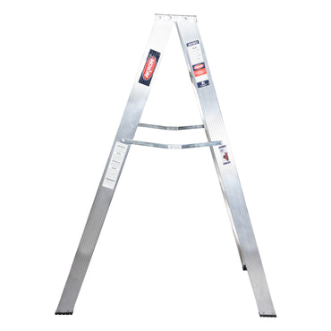 Escalera De Tijera Doble Akron 78-03 | De Aluminio | 1.22m | 6 Escalones | Uso Profesional | Tipo ll | Capacidad de Carga 175kg