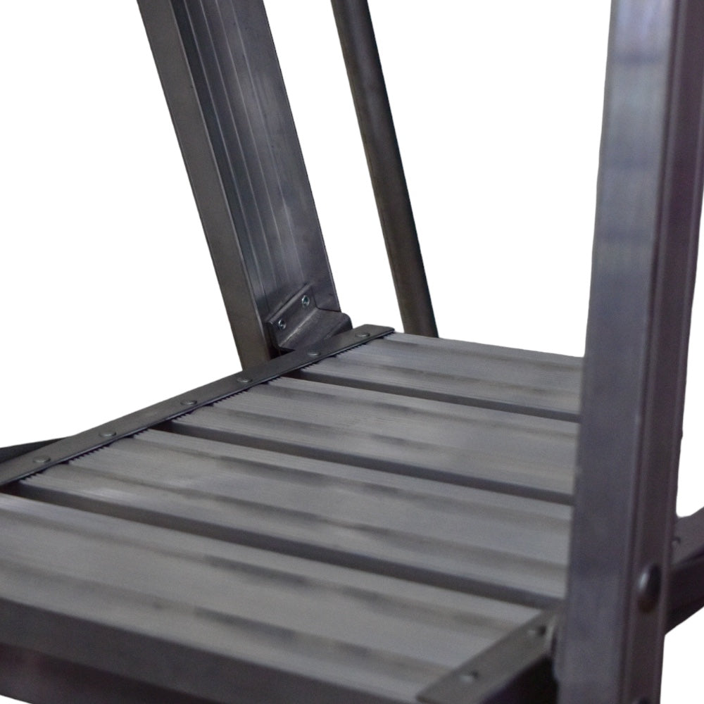 Escalera De Plataforma Rodante Akron 80-100 | De Aluminio | Altura a Plataforma 1.73m | 5 Escalones | Uso Industrial Pesado | Tipo lA | Capacidad De Carga 225kg