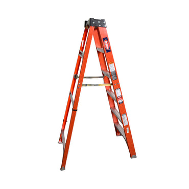 Escalera De Tijera Akron 80-93 | De Fibra de Vidrio | 1.83m | 5 Escalones | Uso Industrial Pesado | Tipo lA | Capacidad de Carga 225kg