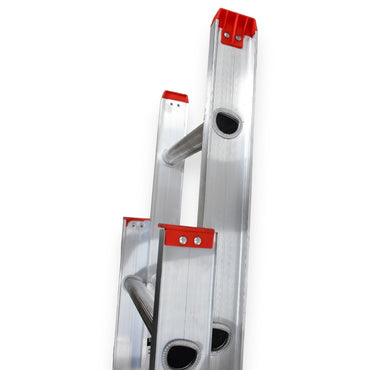 Escalera De Extensión Akron 82-00 | De Aluminio | De Canal | 2.44m A 3.96m | 16 Escalones | Uso Comercial | Tipo lll | Capacidad De Carga 150kg