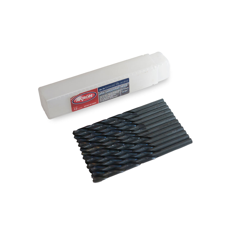 Broca para Acero Alta Velocidad HSS 10 pzas - 13/64"