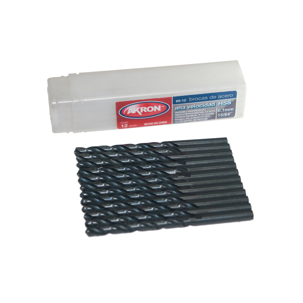 Broca para Acero Alta Velocidad HSS 10 pzas - 15/64"