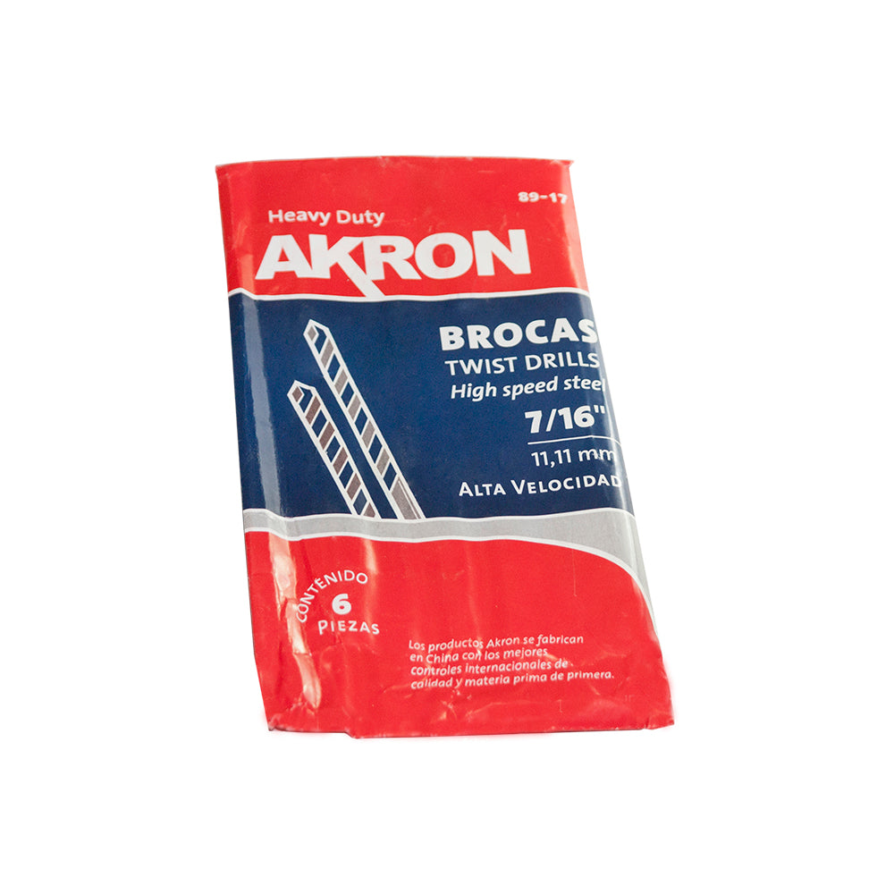 Broca para Acero Alta Velocidad HSS Akron 89-17N | 5 pzas | 7/16"