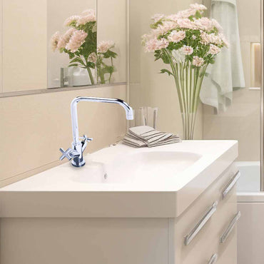 Mezcladora para Lavabo de Cocina y Monoblock Doble Comando Mod. Arrezo - Cromo