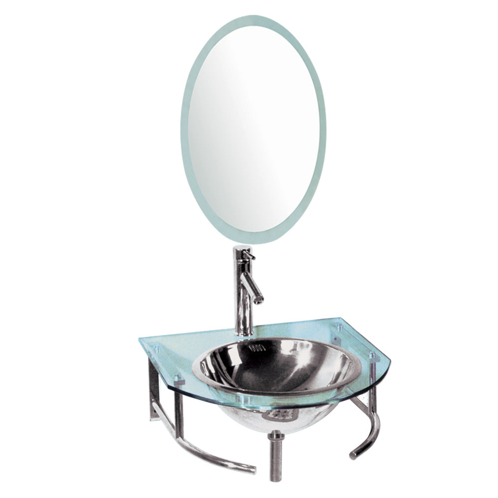 Muebles para Baño de Cristal Templado Mod. Mare - Mueble con Espejo