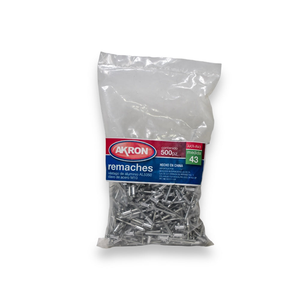 Remache Galvanizado 500 piezas Varias Medidas - No. 43
