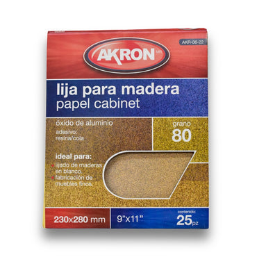 Lija de Madera 25 Piezas Varias Medidas - Grano 80