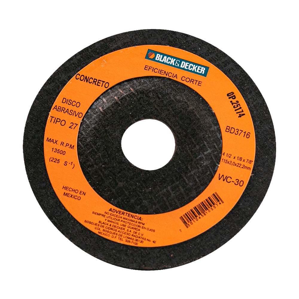 Disco de Corte para Concreto 4-1/2
