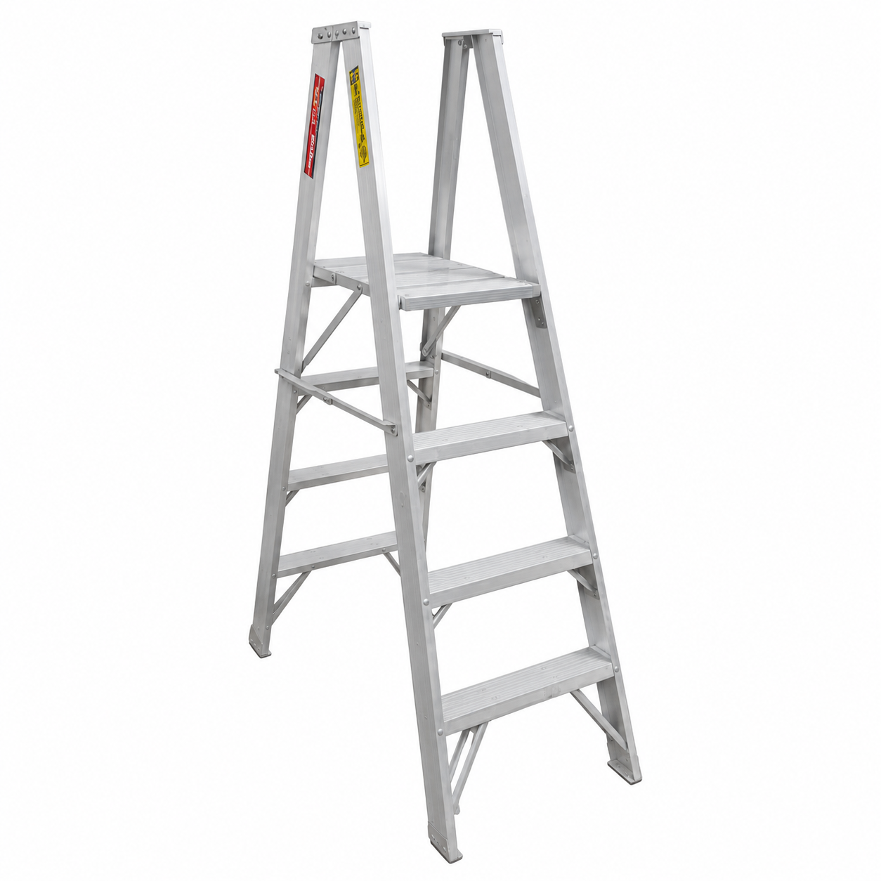 Escalera De Tijera Doble Con Plataforma Akron 79-66 | De Aluminio | 1.22m | 6 Escalones | Uso Industrial | Tipo l | Capacidad De Carga 200kg