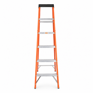 Escalera De tijera Akron 81-56 | De Fibra de Vidrio | 1.83m | 5 Escalones | Uso Doméstico | Capacidad De Carga 90kg | Plataforma Plástica