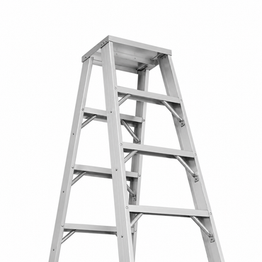 Escalera De Tijera Doble Akron 79-49 | De Aluminio | 18 Escalones | Uso Industrial | Tipo l | Capacidad De Carga 200kg