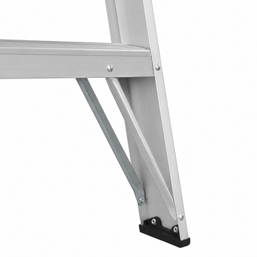 Escalera de Tijera Akron 77-11 | De Aluminio | Altura 1.44m | 4 Peldaños | Uso Comercial (Tipo III) con Plataforma y Porta Cubeta de Plástico