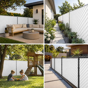 Cinta Rompe Vientos 69mm color blanco Akron para Malla Ciclónica | CP-10MB | 10 m² | Privacidad y Protección