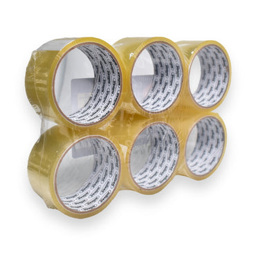 Cinta Adhesiva de 2" (48mm), 40m y 100m, Paquete de 6 pzs - Transparente 2"x40mts
