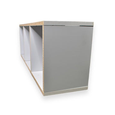 Cubo Triple, color blanco y tabaco 1.5x80x28x20cm - Blanco