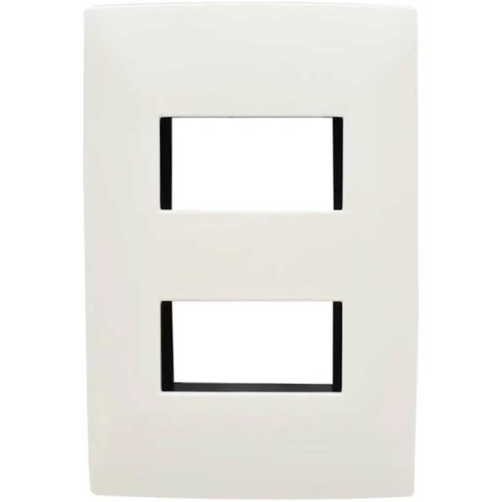 Placa de Apagador Básica Blanca 2x4 - Tapa 2 Vías