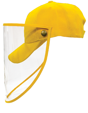Gorra Protectora Facial para COVID de Adulto - Amarillo