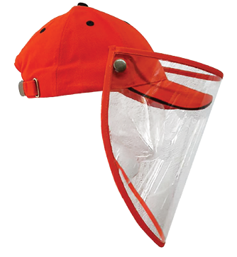 Gorra Protectora Facial para COVID de Adulto - Naranja