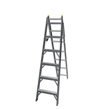 Escalera Convertible Akron 77-19 | De Aluminio | Tijera 1.99m | Extensión 3.30m | 13 Escalones | Uso Profesional | Tipo ll | Capacidad De Carga 175kg